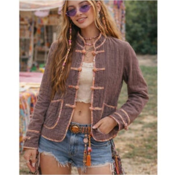 Marc Jacobs Jackets & Blazers - Marc Jacobs Mandarin Corduroy Quilted Frog Closure Jacket Paisley Lining XS